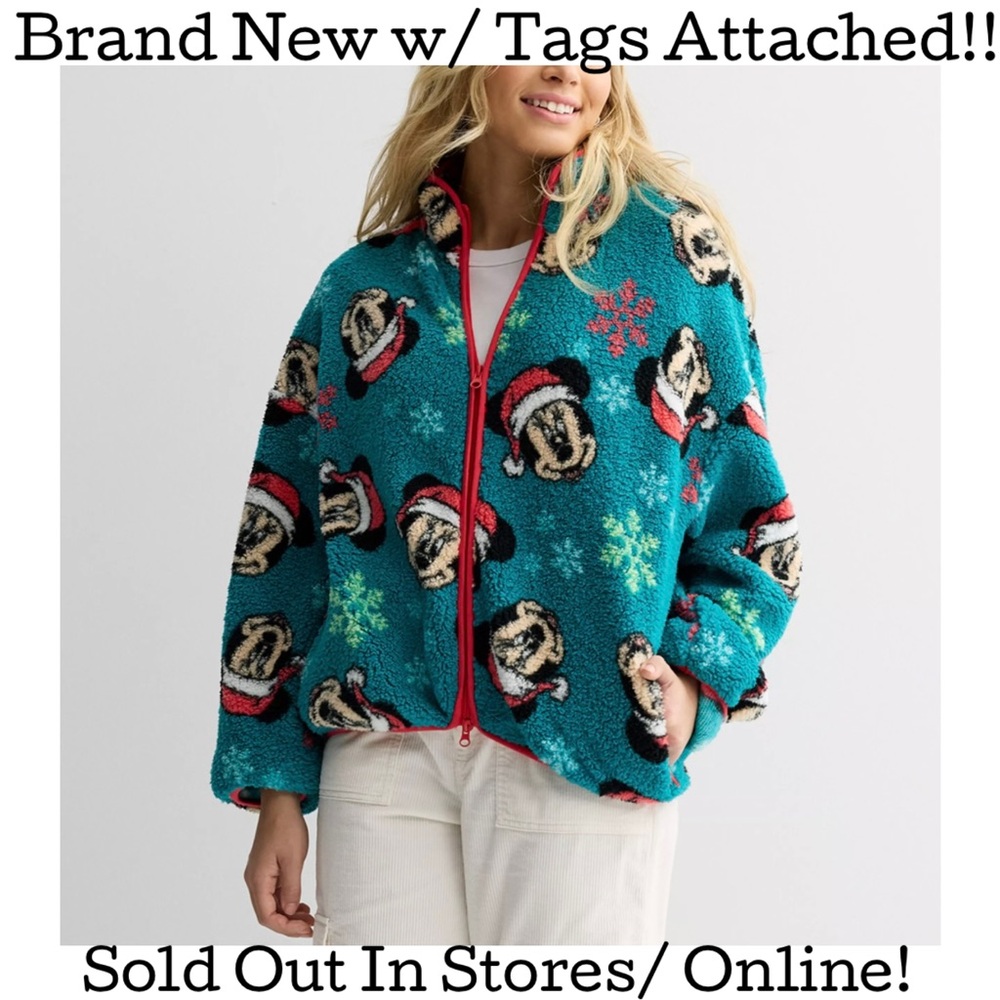 ❣️SALE! Disney's Holiday Minnie Mouse Full Zip Fleece Pullover
